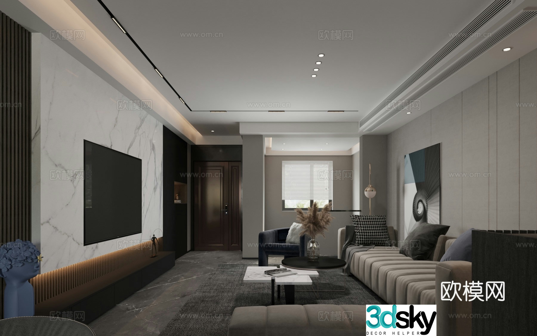 Modern guest restaurant 3d model