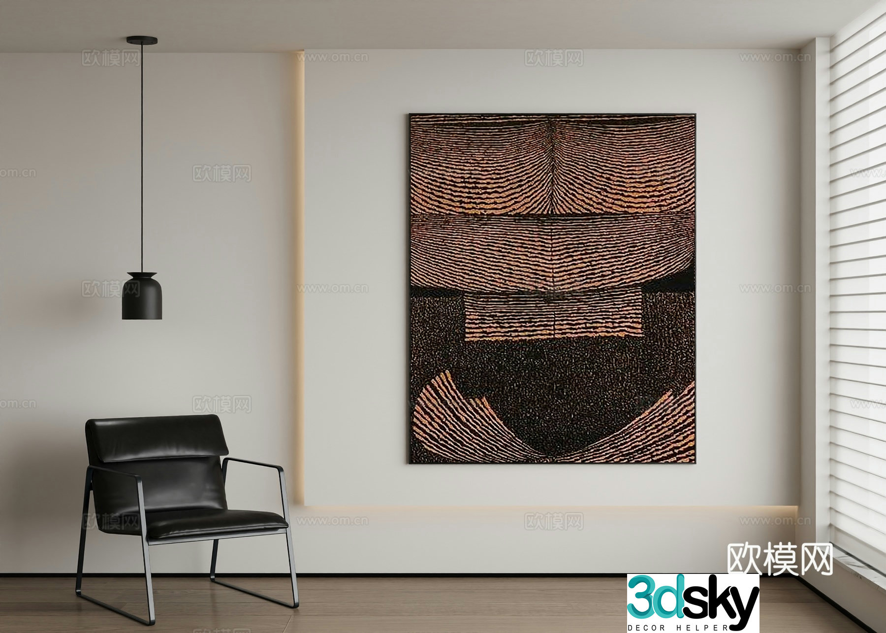 Modern abstract painting decorative painting 3d model
