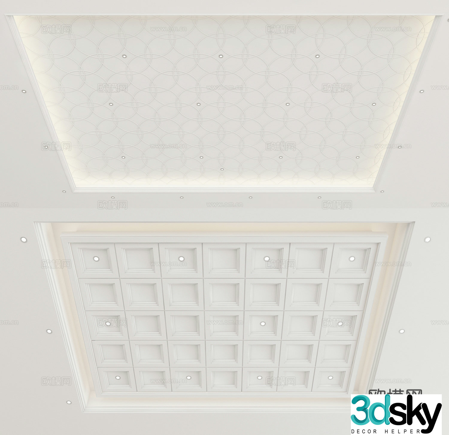 Modern ceiling geometric suspended ceiling 3d model