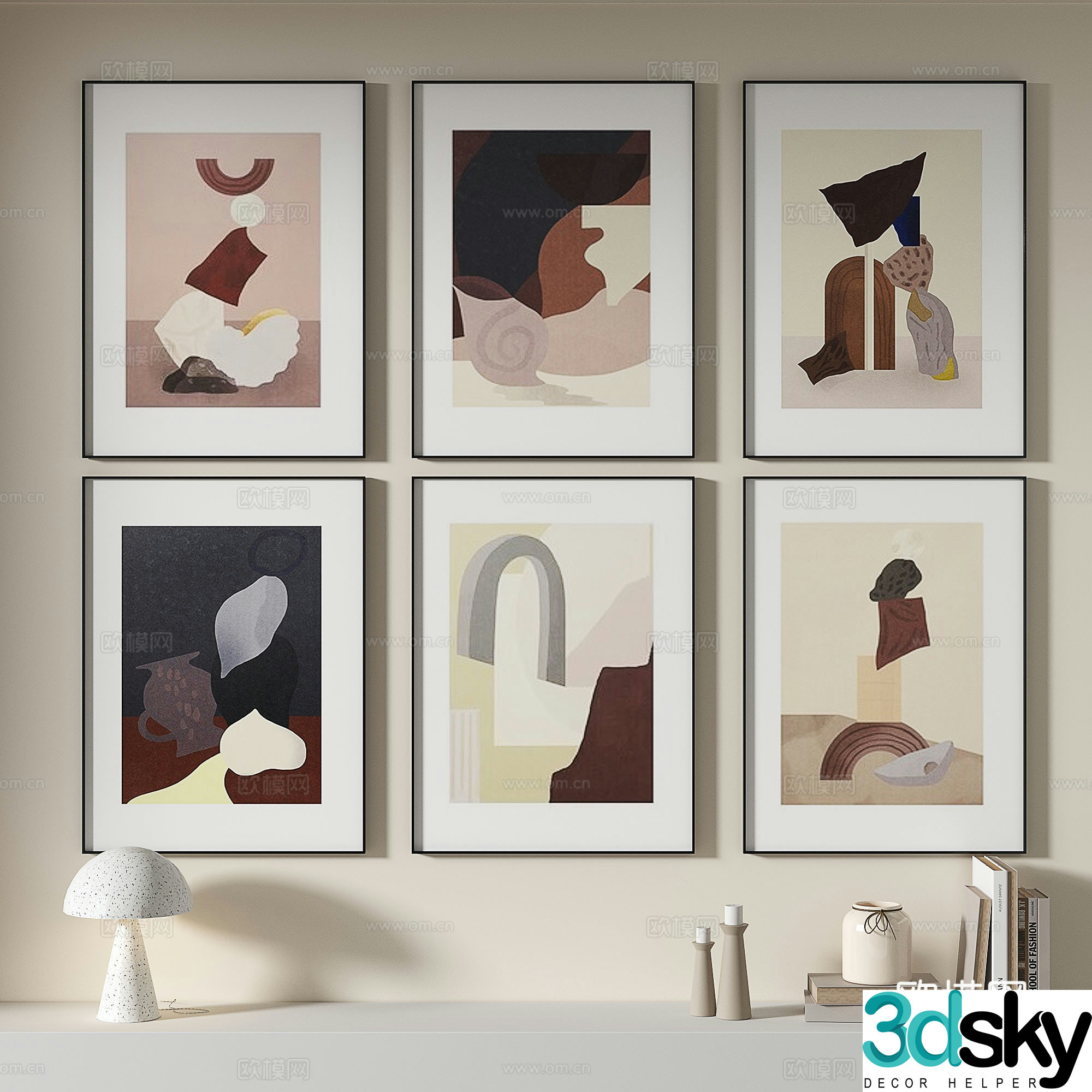 Decorative painting abstract painting art painting hanging painting 3d model