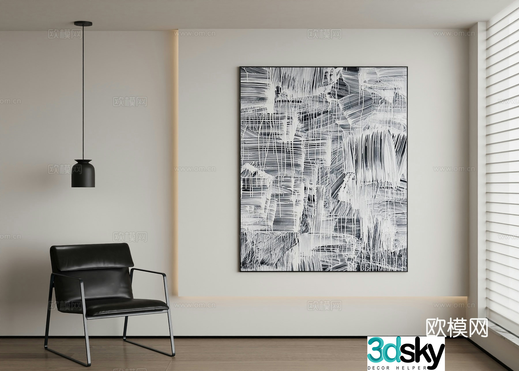 Modern decorative painting abstract painting 3d model