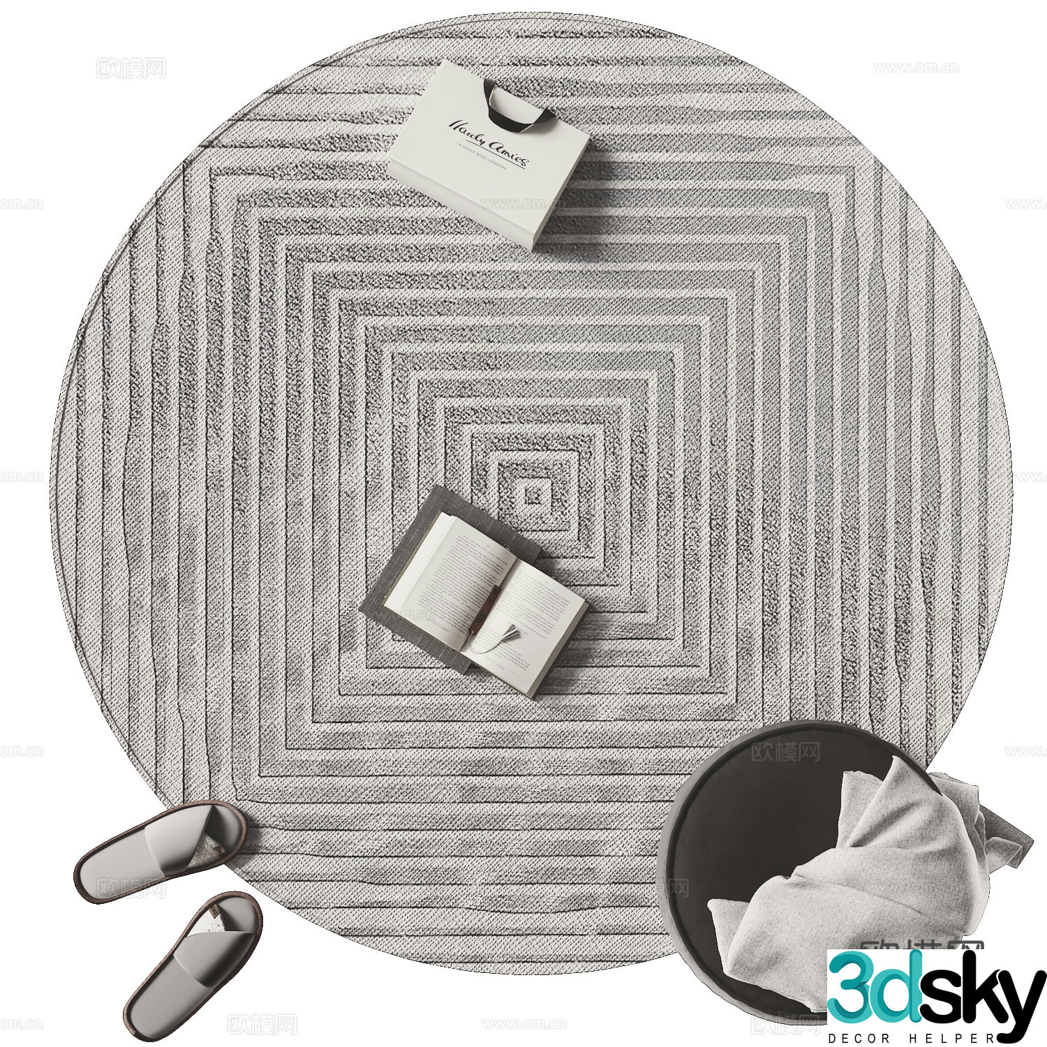 Round carpet simple carpet 3d model