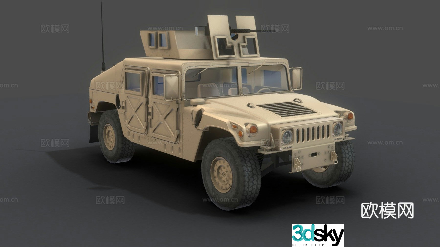 Army hummer military tank 3d model