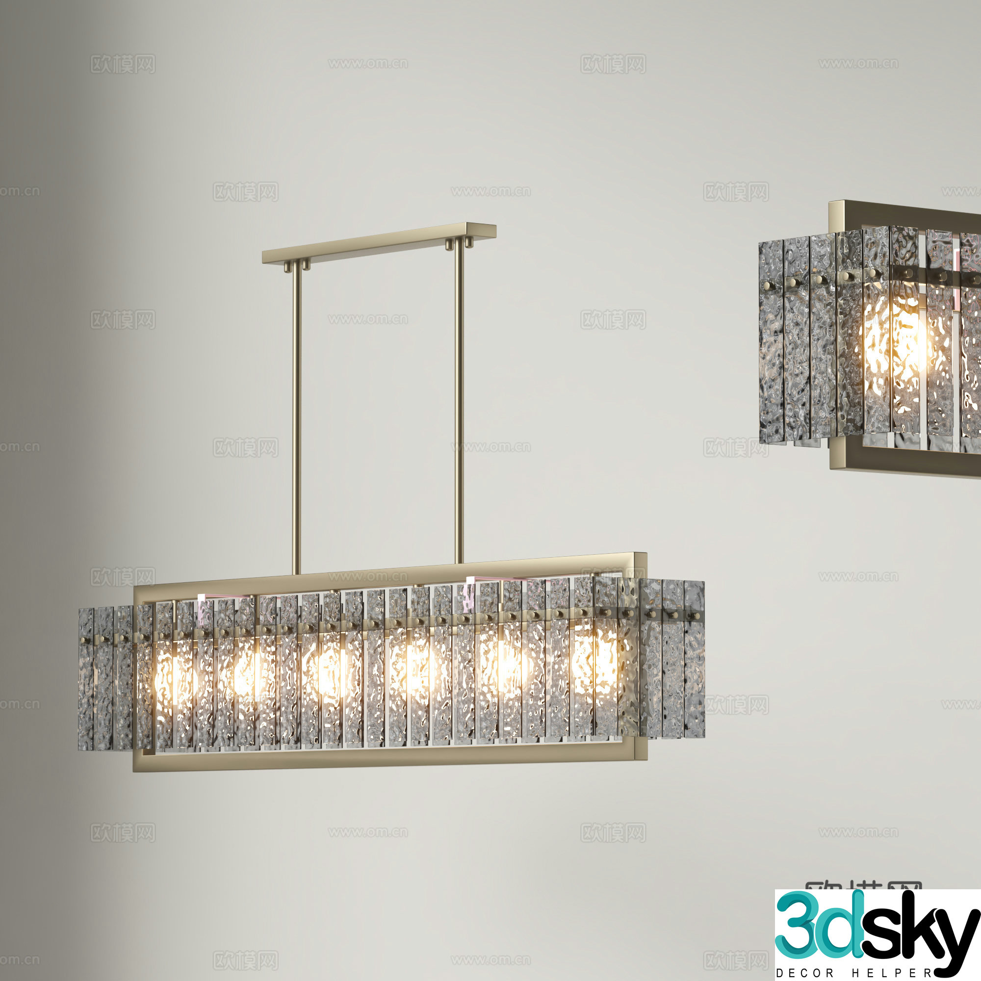 Light luxury chandelier restaurant chandelier 3d model