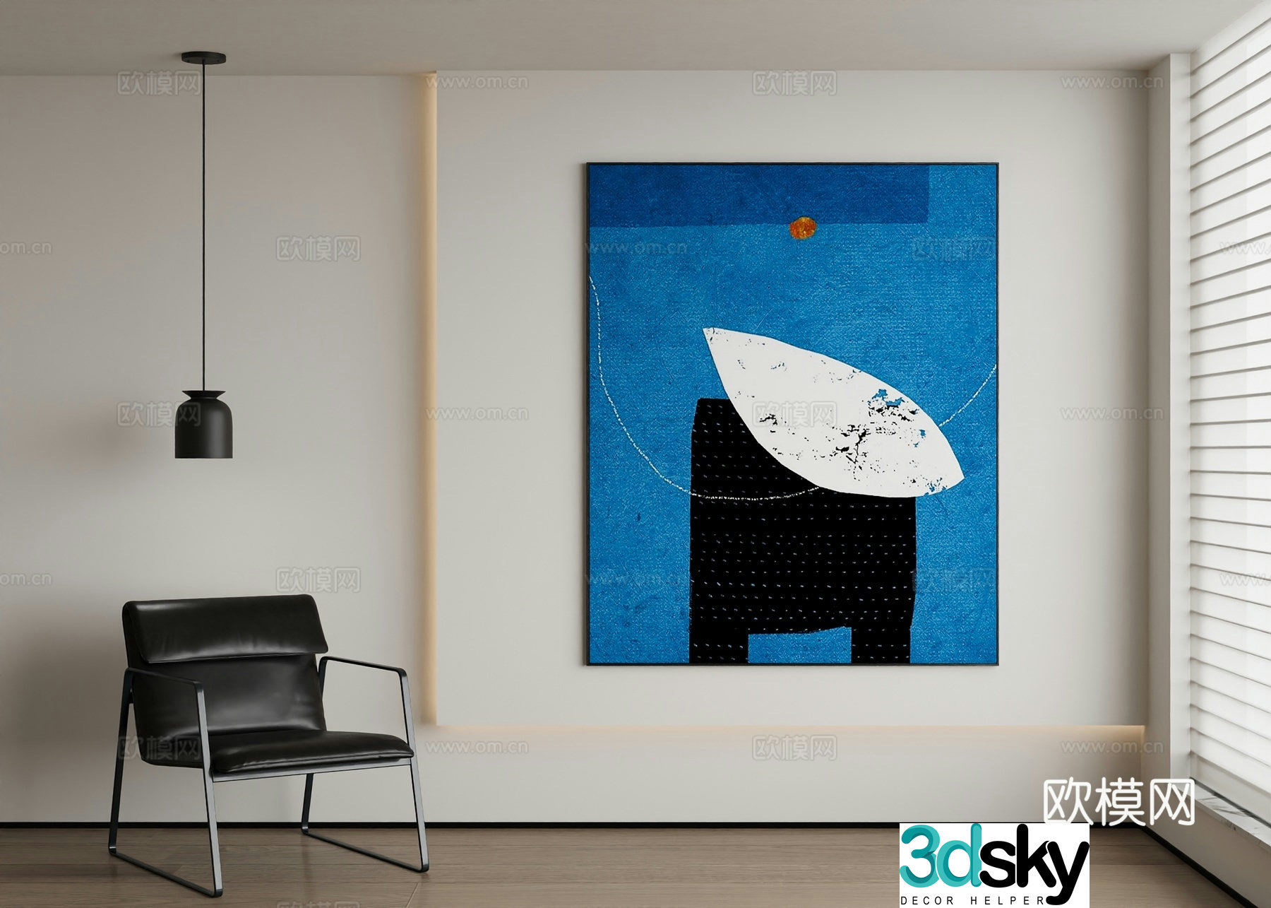 Modern decorative painting abstract painting hanging painting 3d model