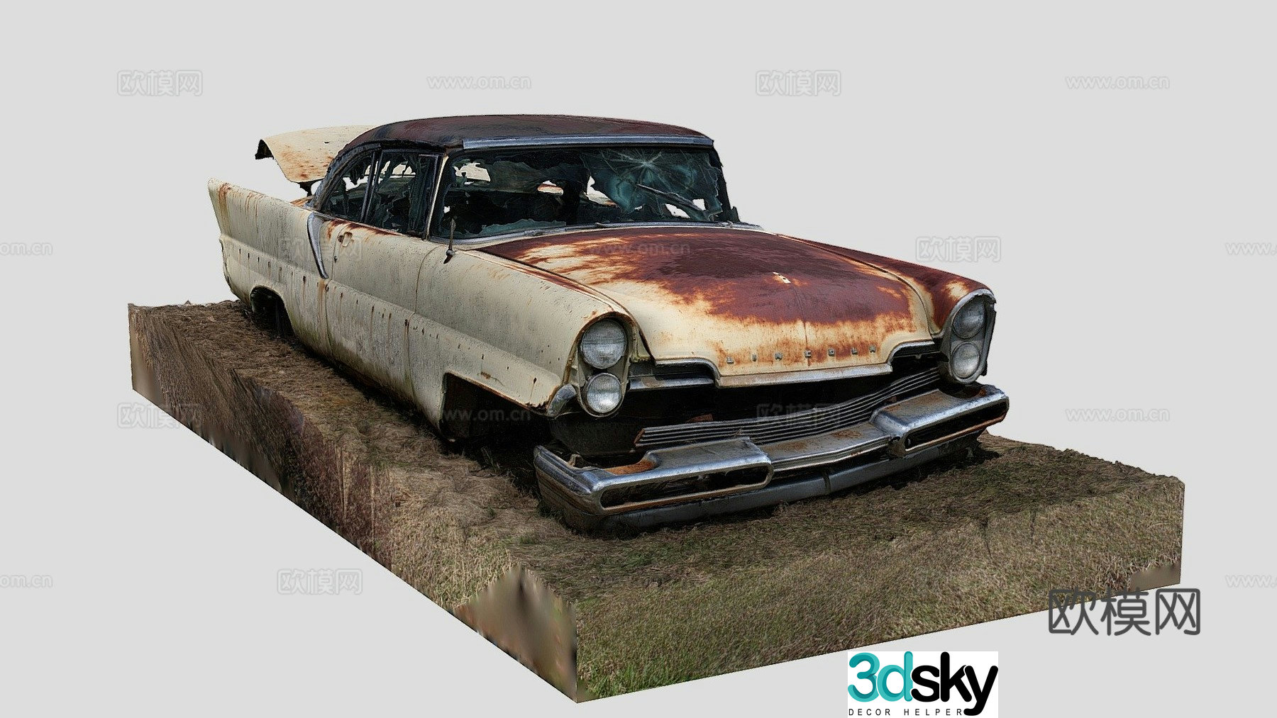 old lincoln car sedan 3d model