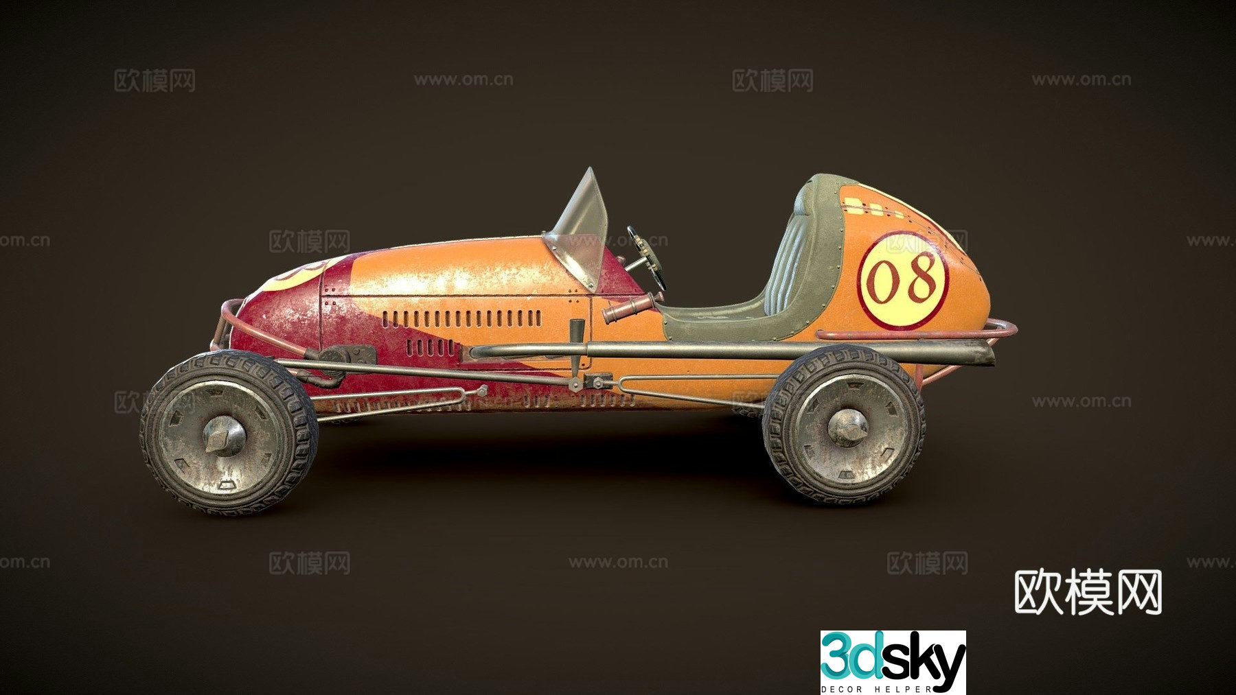 old racing car 3d model