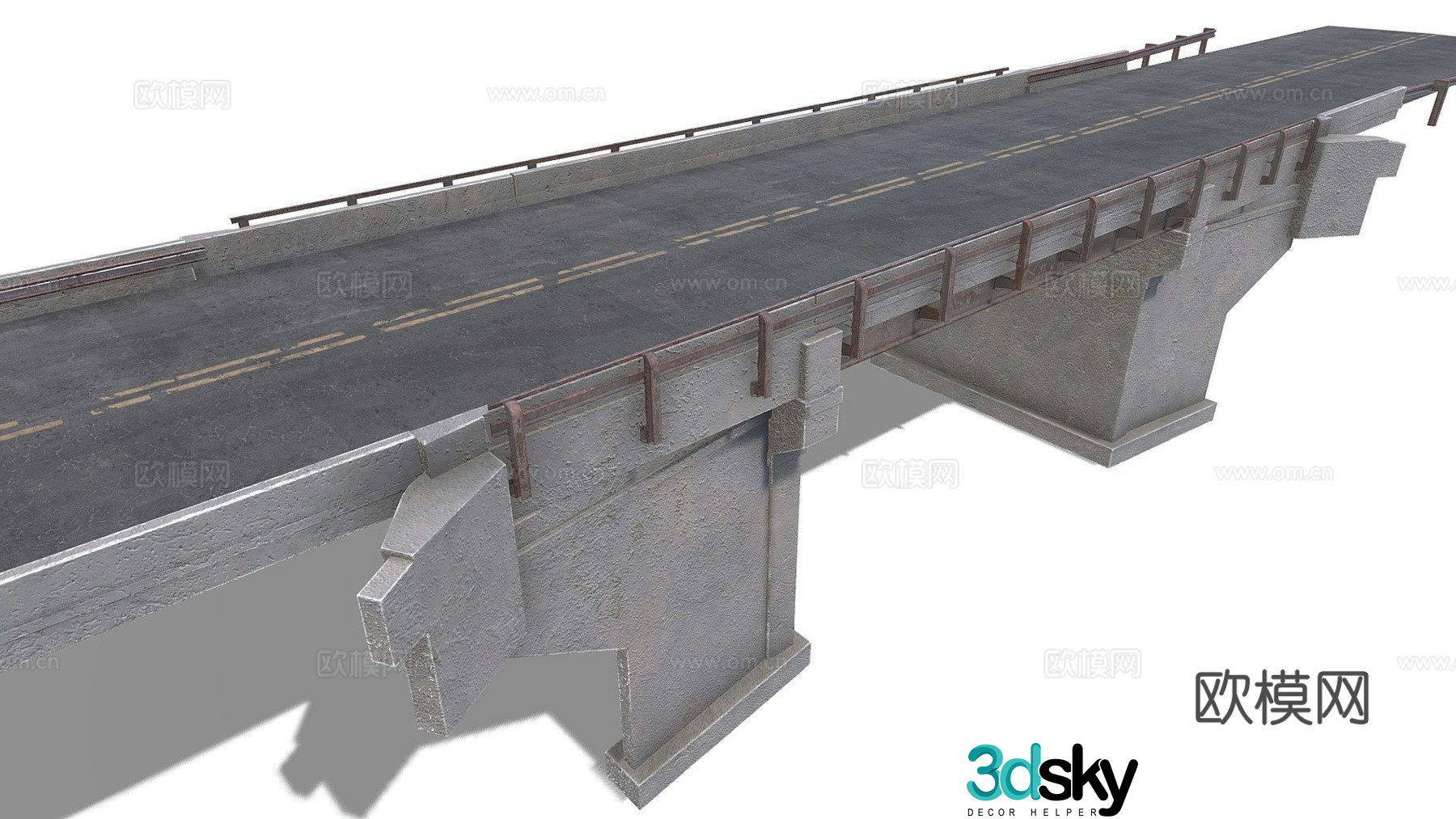 highway road bridge 3d model