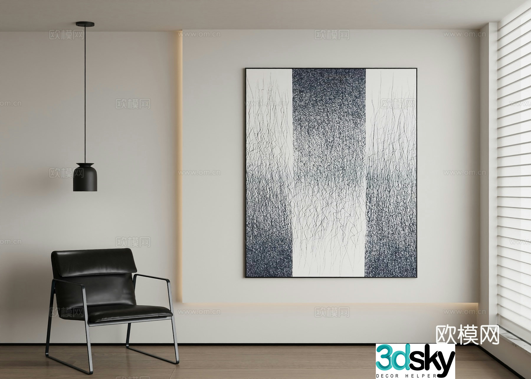 Modern abstract painting decorative painting 3d model