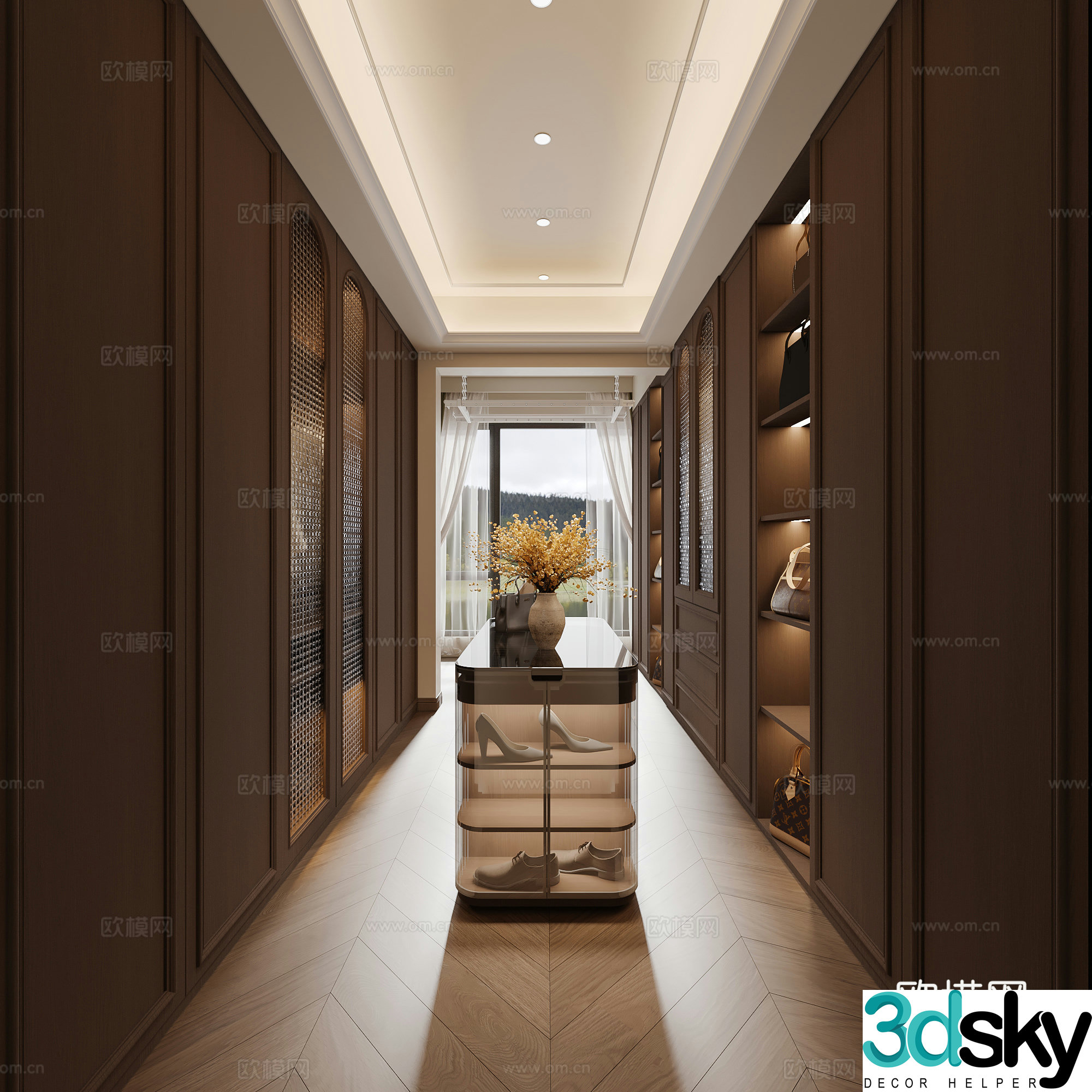 French retro cloakroom 3D model