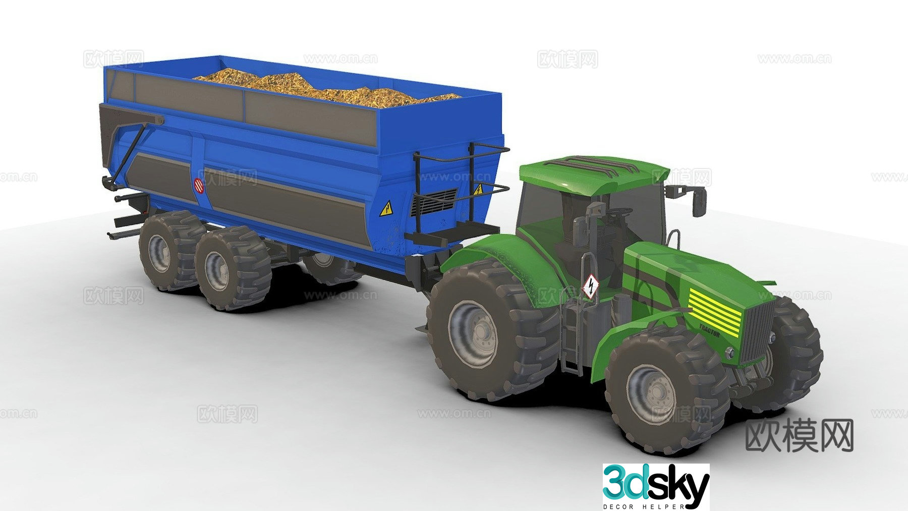 tractor dump trailer 3d model