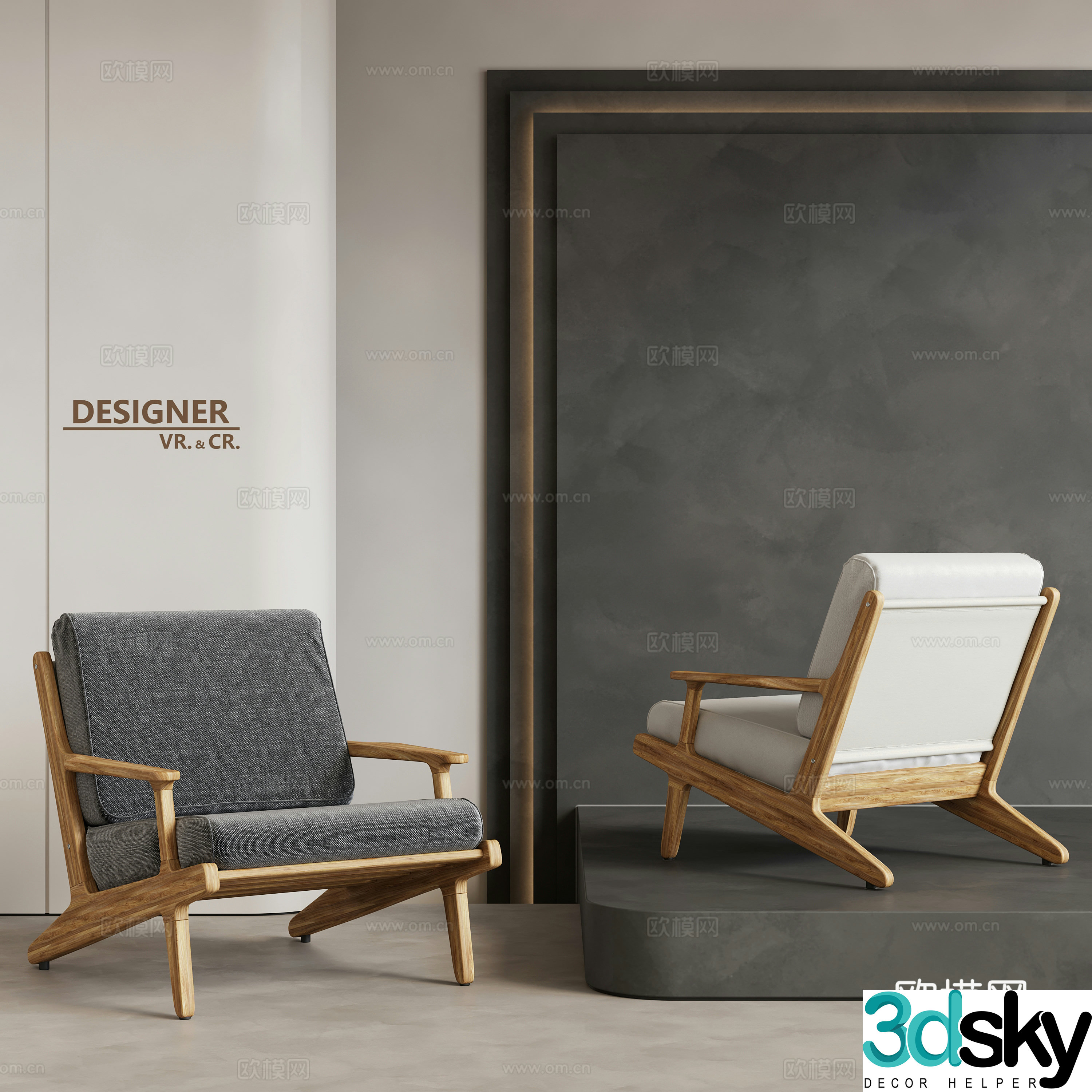 Modern sofa chair leisure chair 3d model
