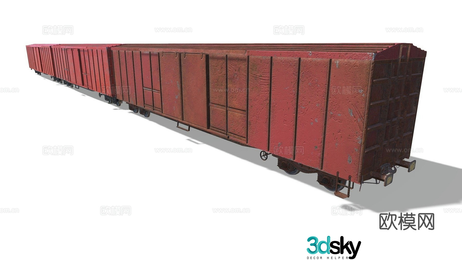 Railway freight car carriage 3d model