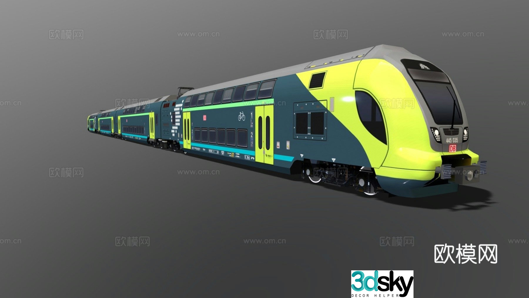 high speed train train rail car 3d model