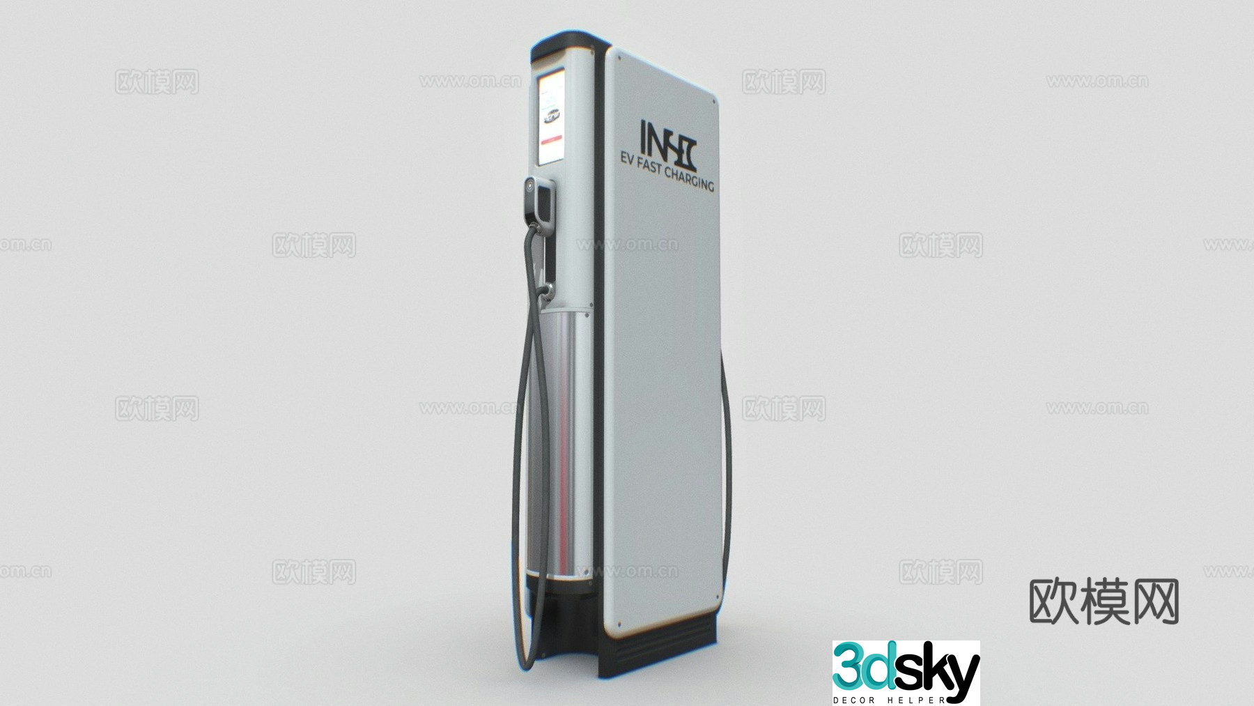 EV fast charging station charging pile 3D model