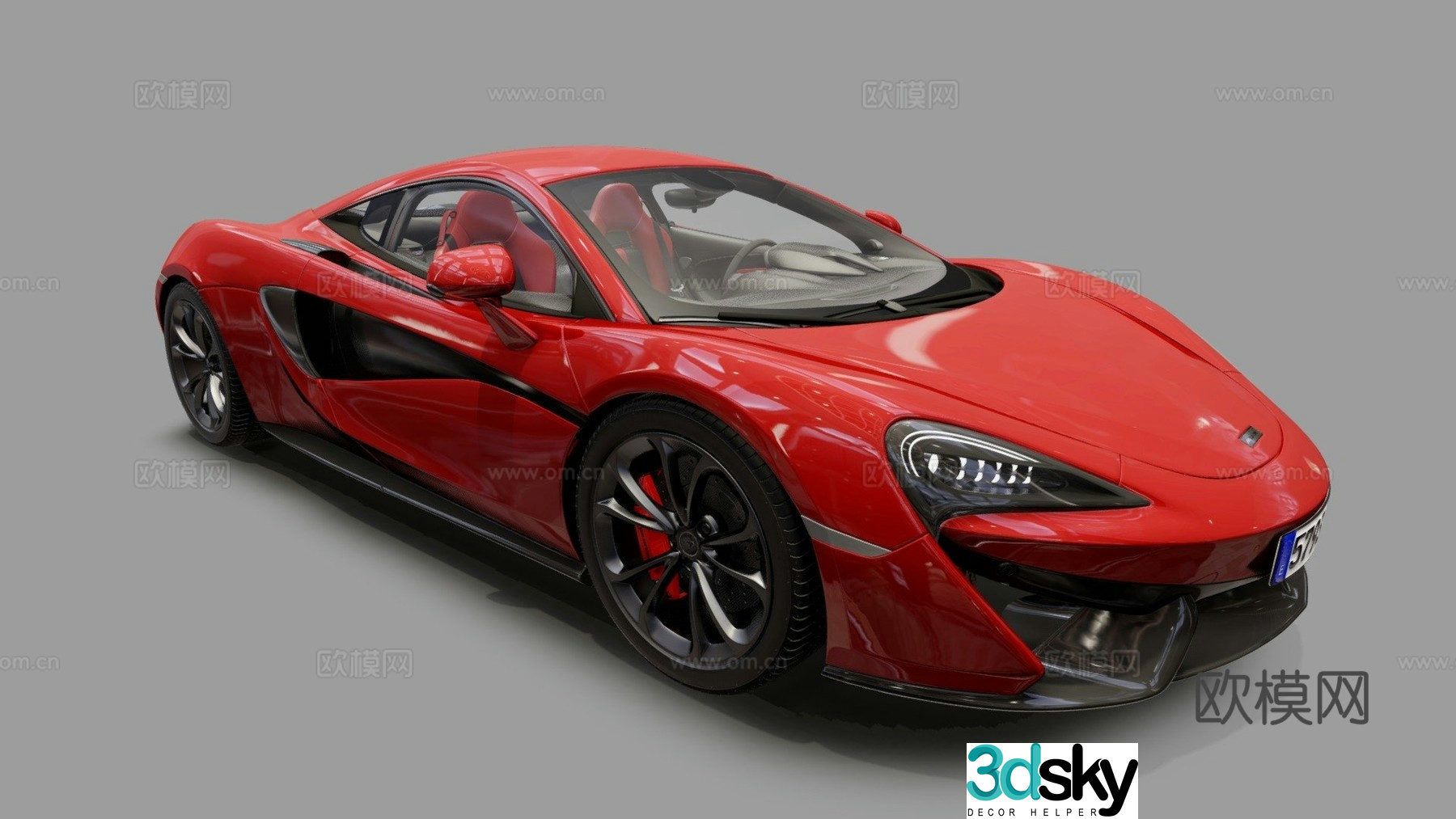 McLaren 540C car red sports car 3d model