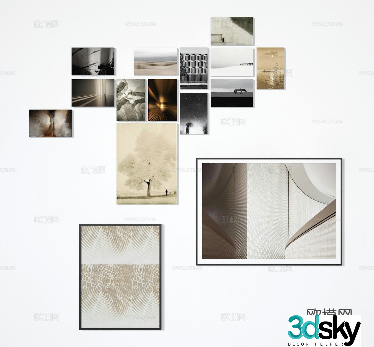 Decorative painting retro painting art painting hanging painting 3d model