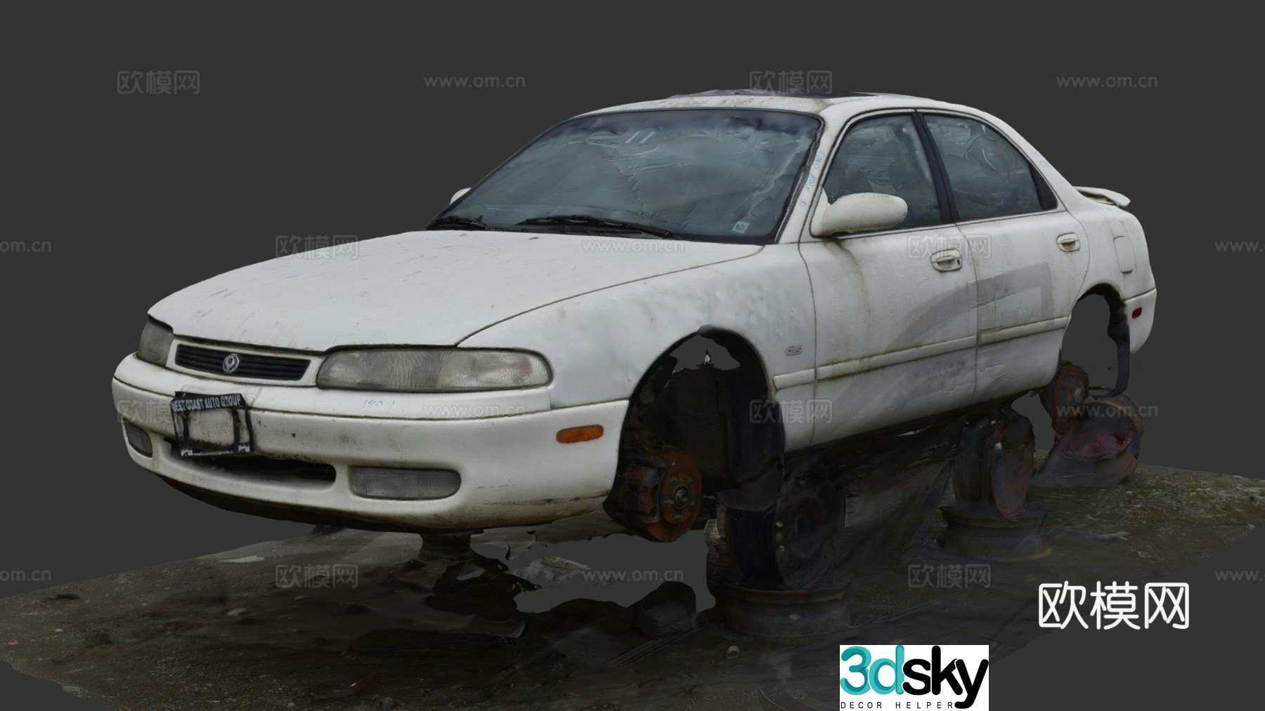 Scrapyard Cars Old car 3d model