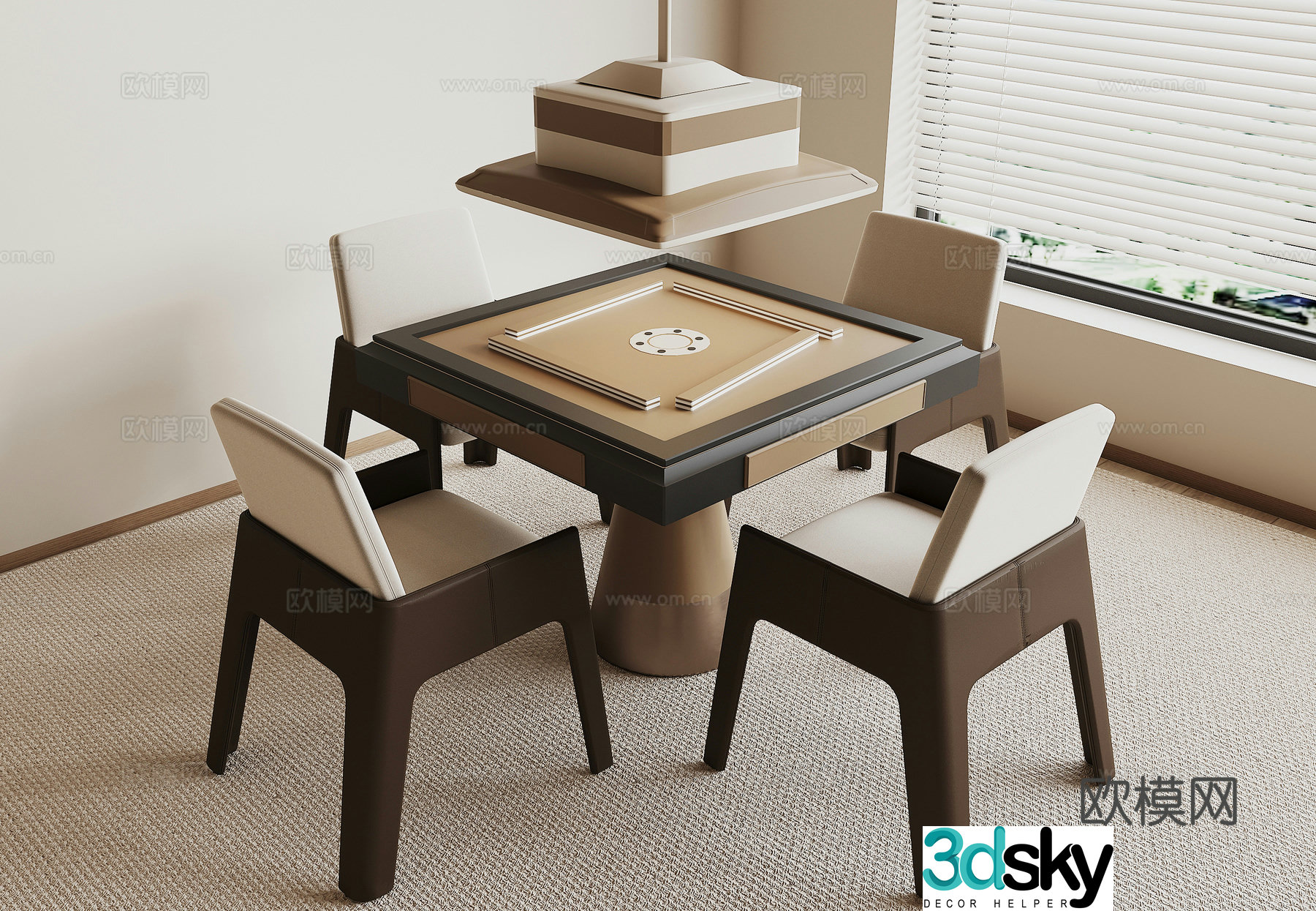 Modern mahjong table 3d model