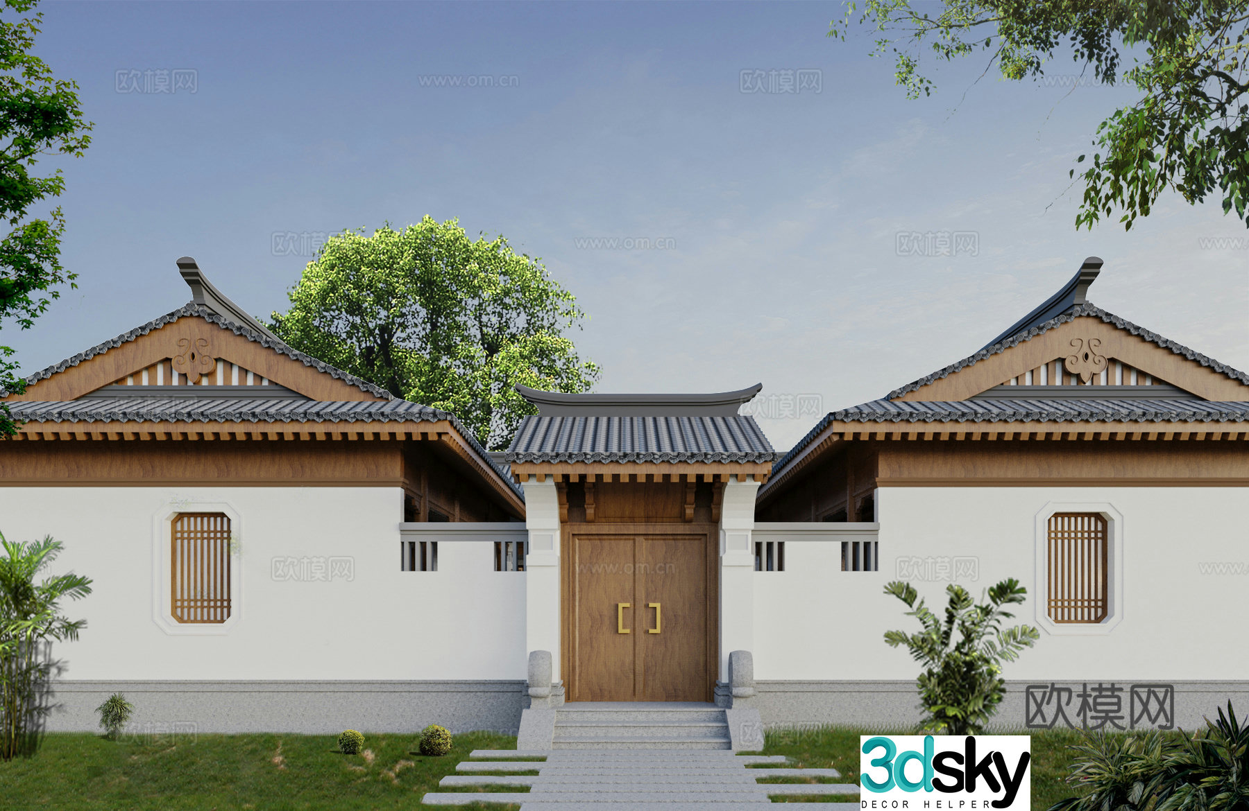 Chinese courtyard house B&B 3D model