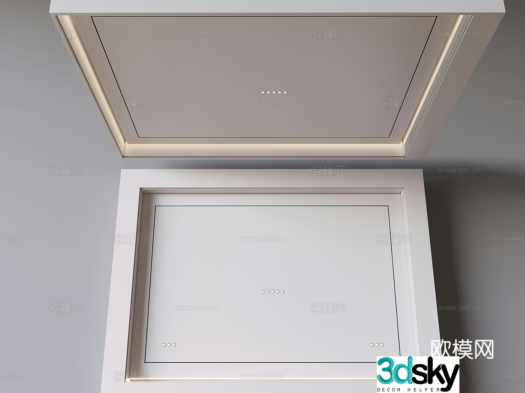 Ceiling without main light Square suspended ceiling 3D model