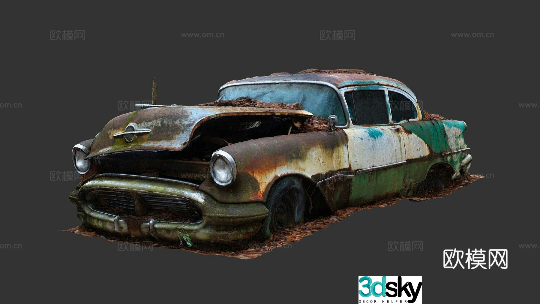 car wreck 3d model