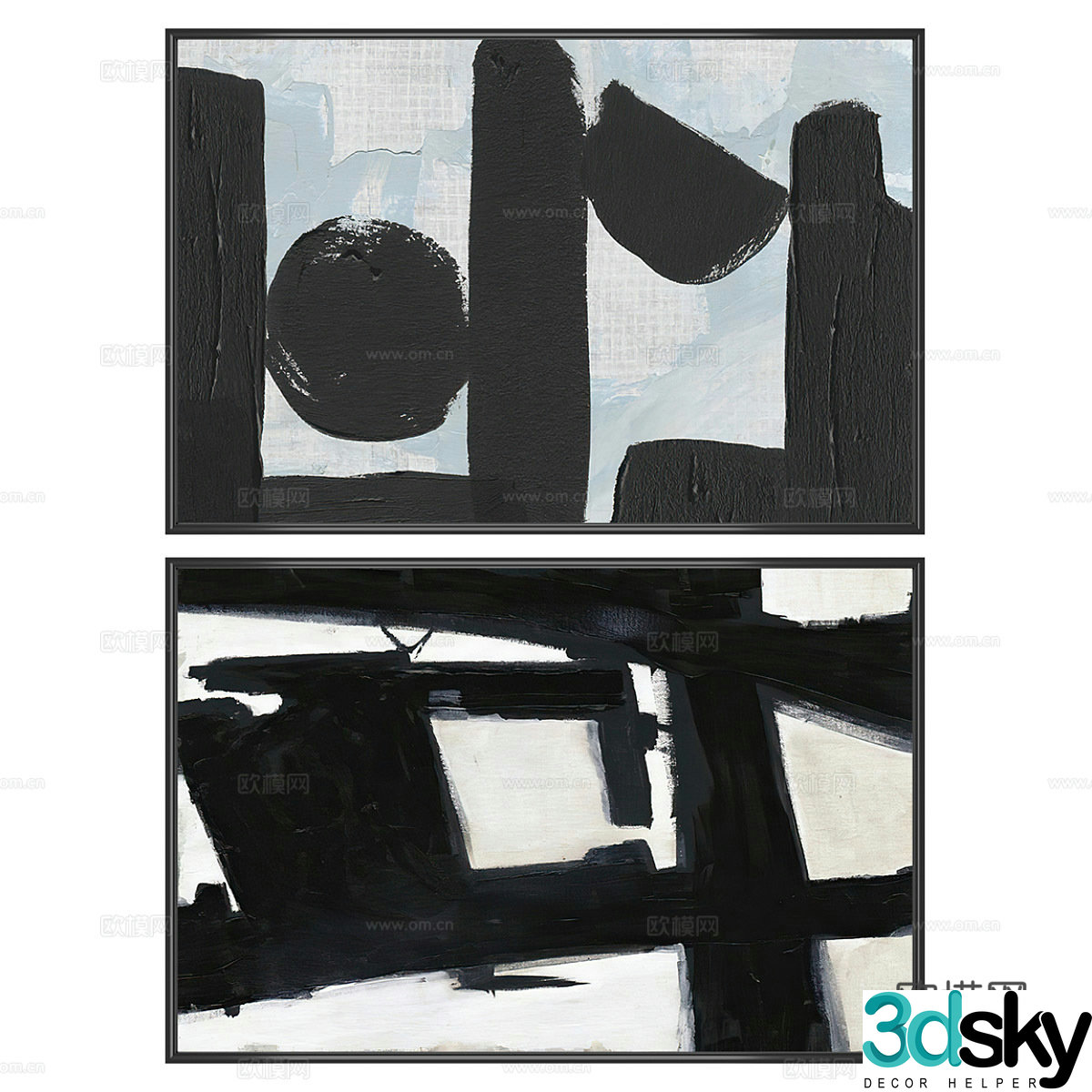 Art hanging painting texture painting decorative painting 3d model