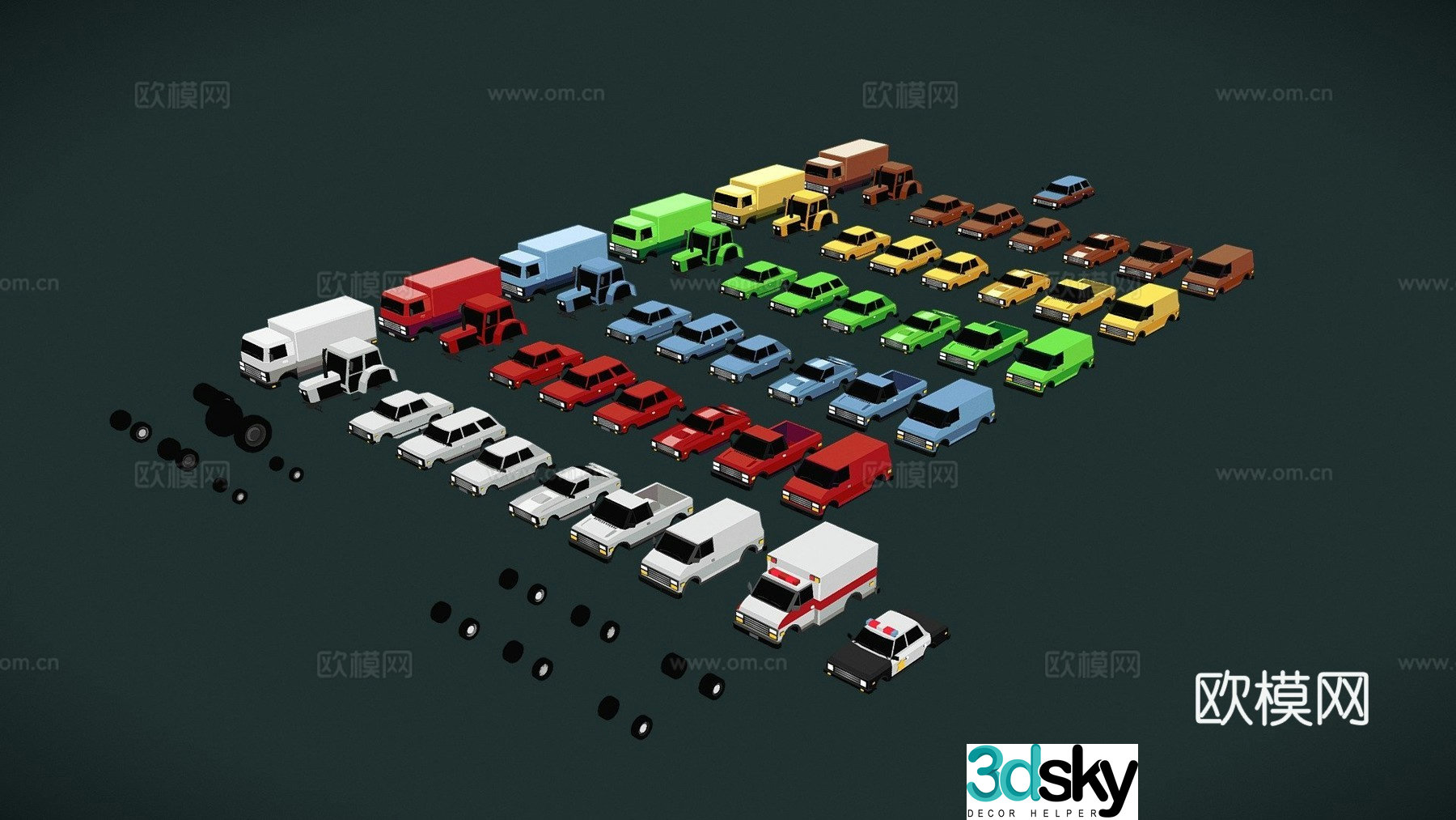 city â€‹â€‹car pack 3d model