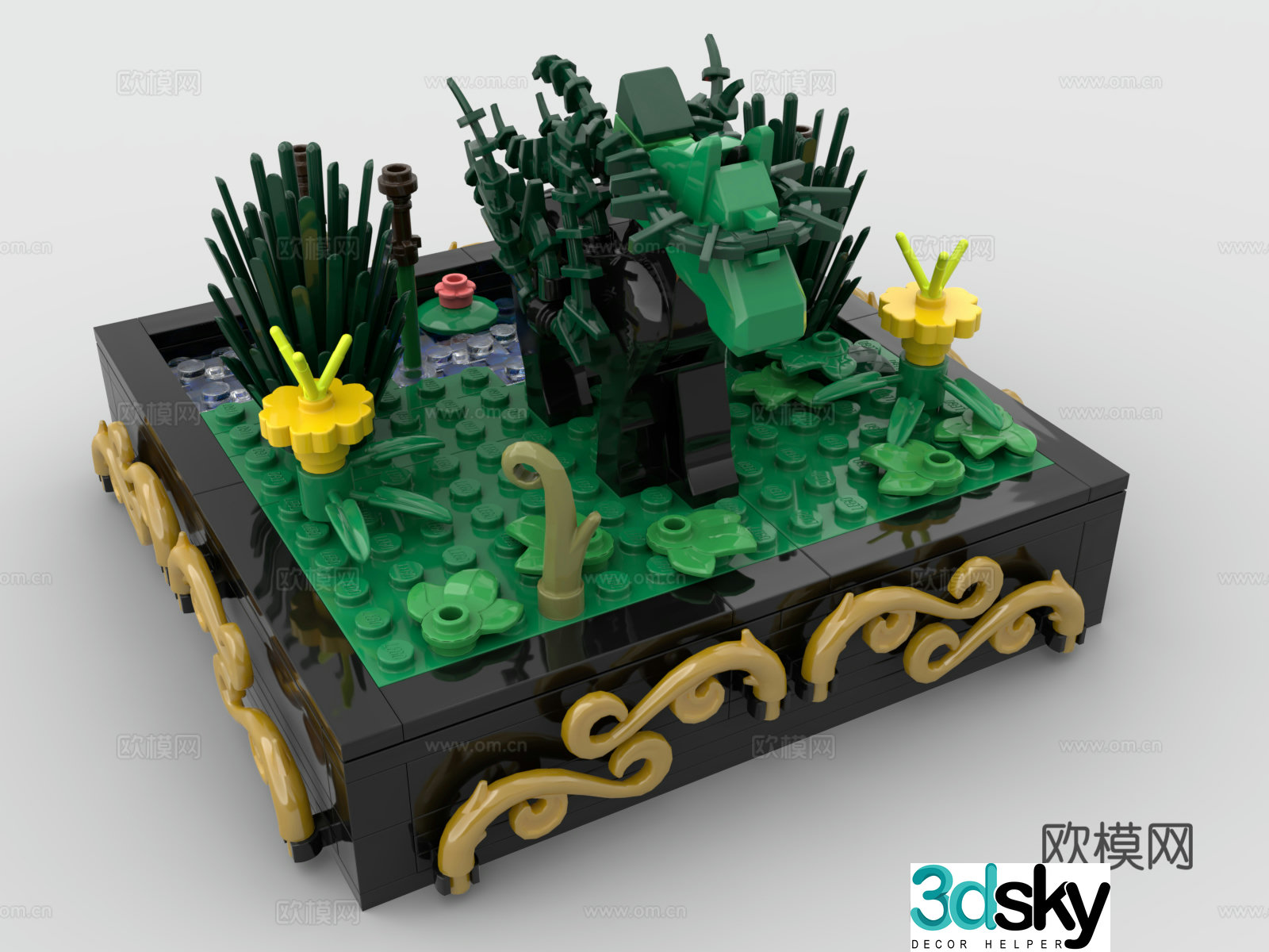 Lego LEGO toys building blocks forest plant swamp 3d model