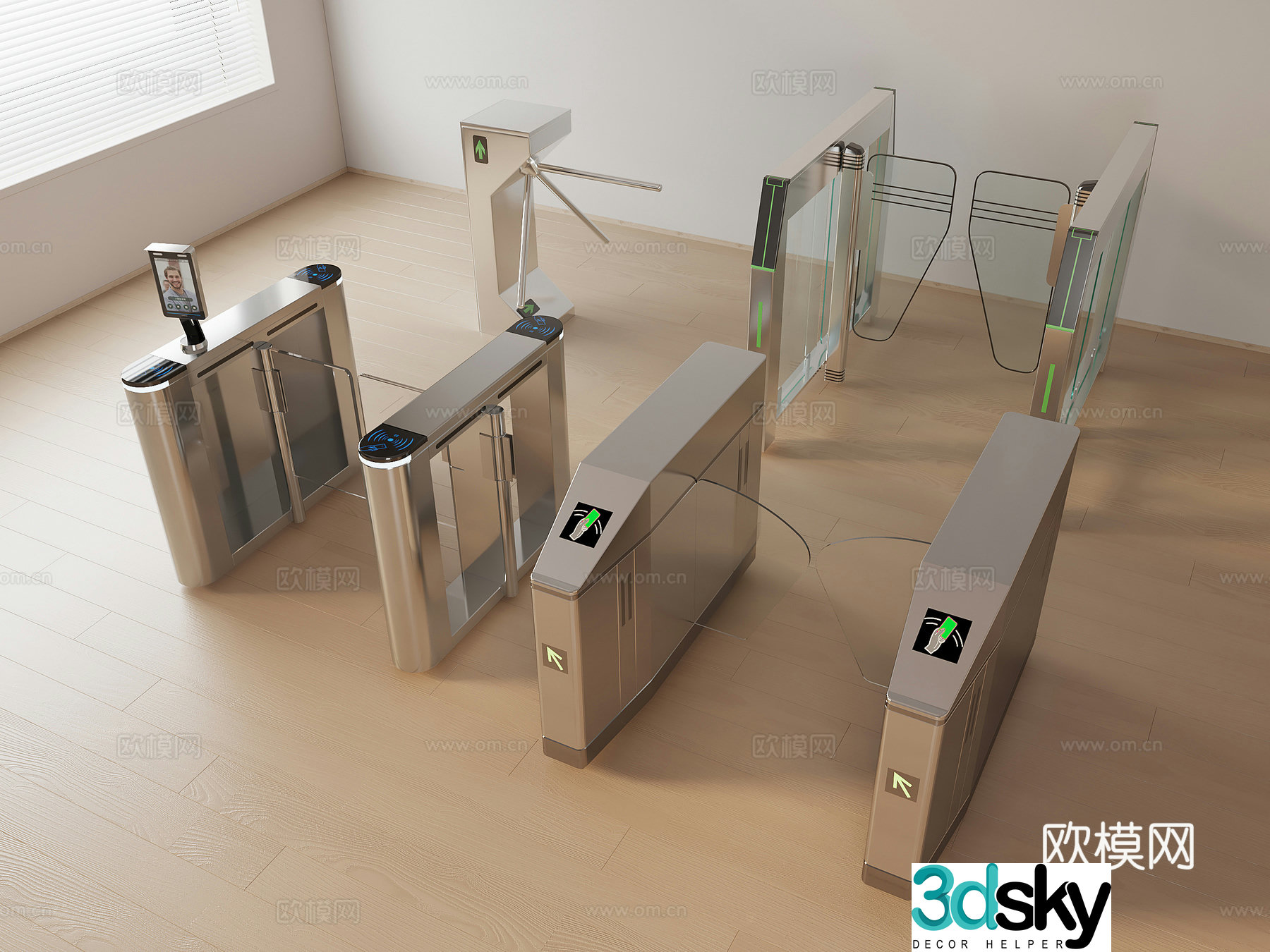 Access control machine gate machine face recognition machine 3D model