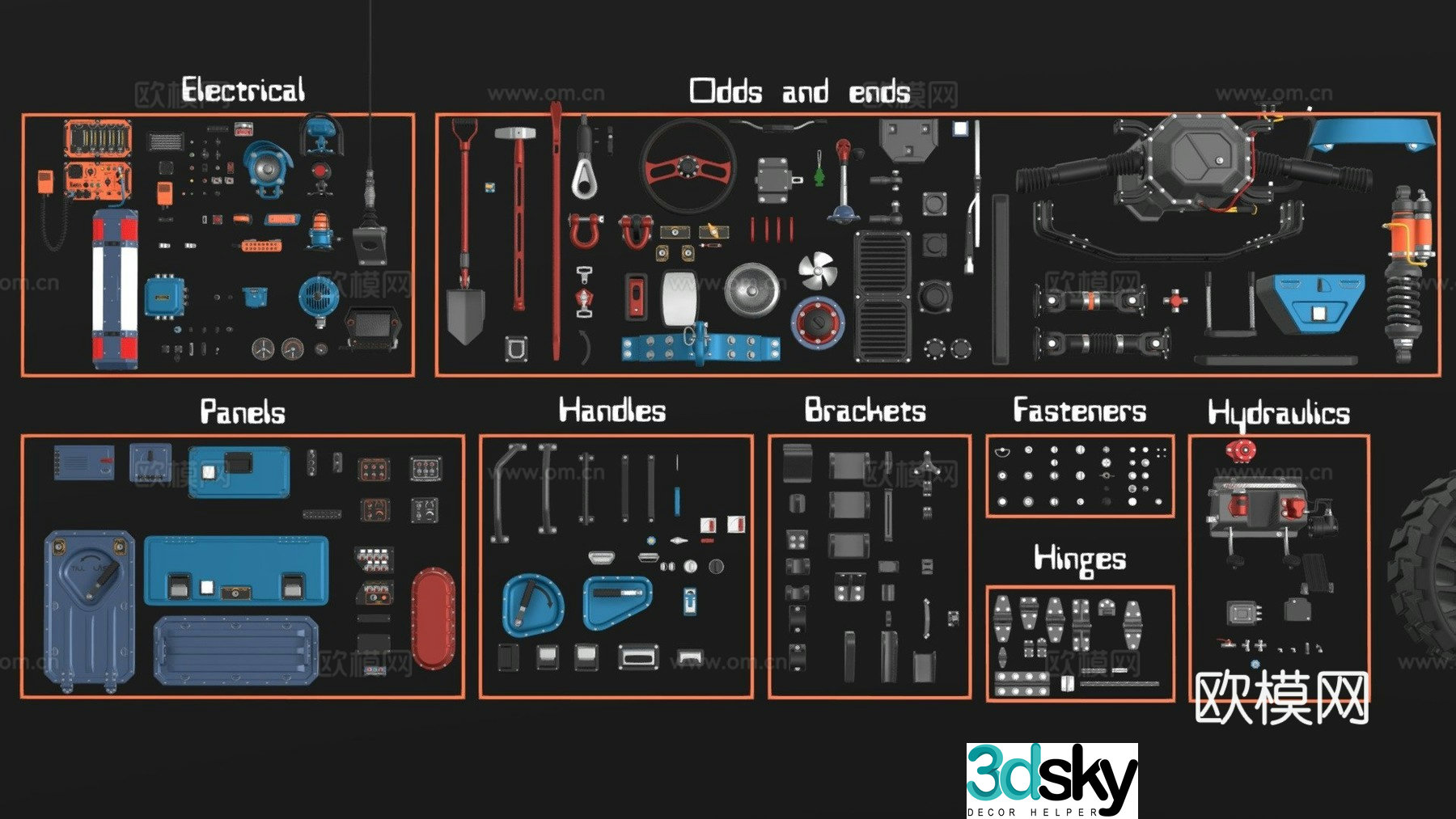 Hard surface industrial hardware equipment 3d model