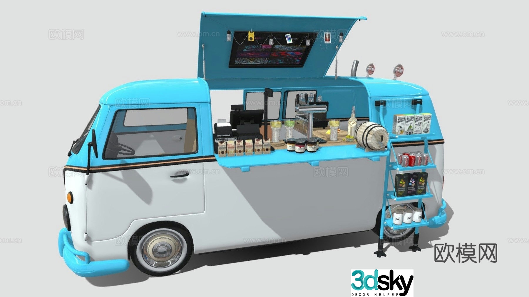 Food cart 3d model