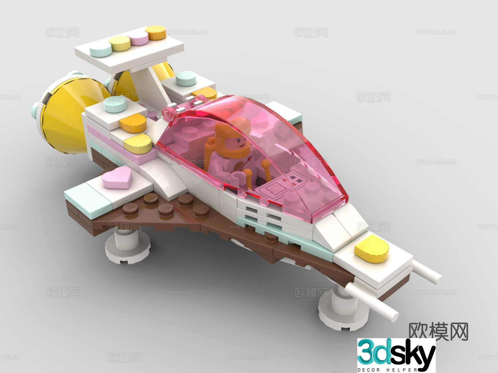 LEGO LEGO toys building blocks gingerbread man spaceship 3d model