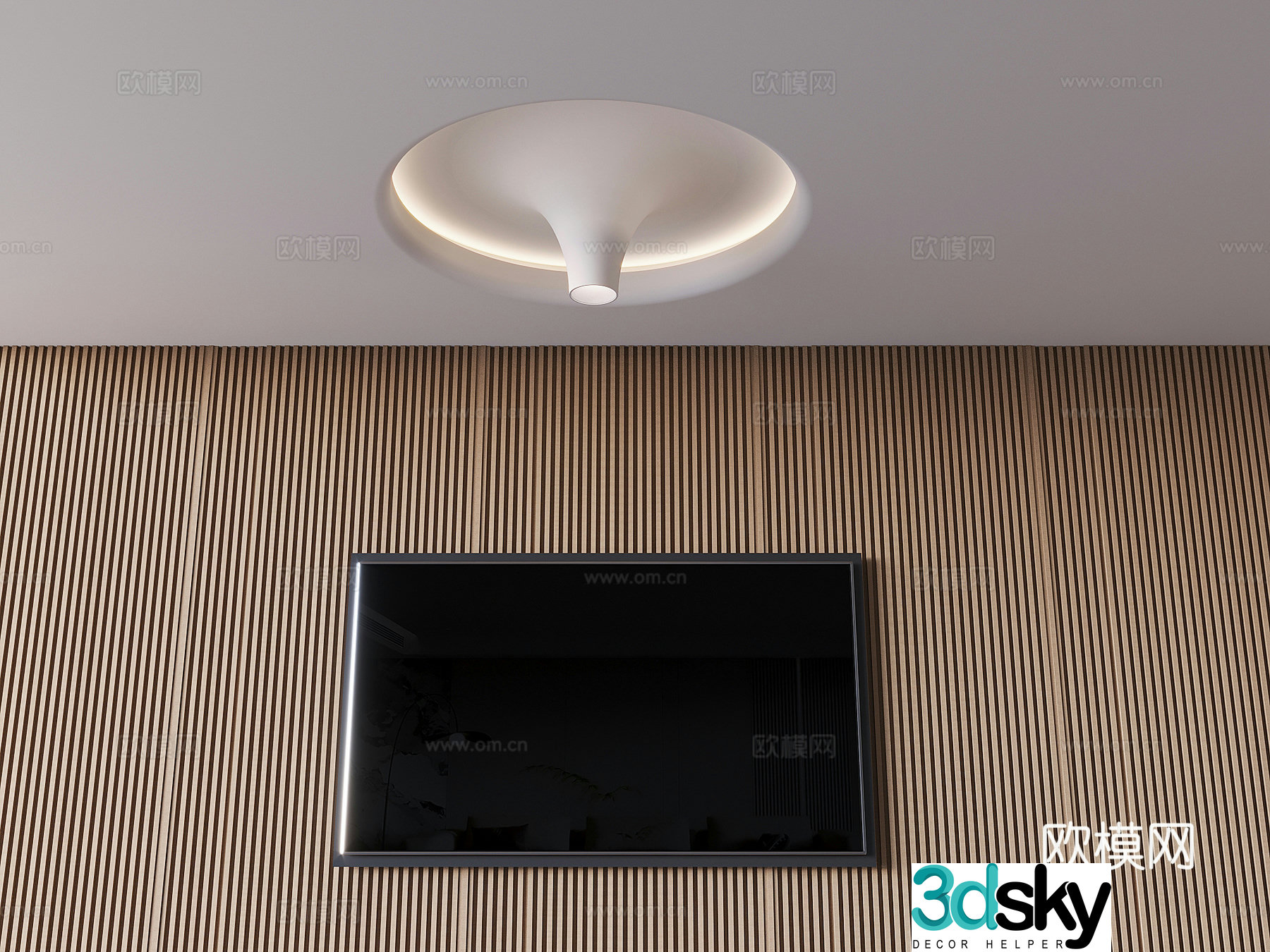 Round luminous film ceiling ceiling plaster lamp 3d model