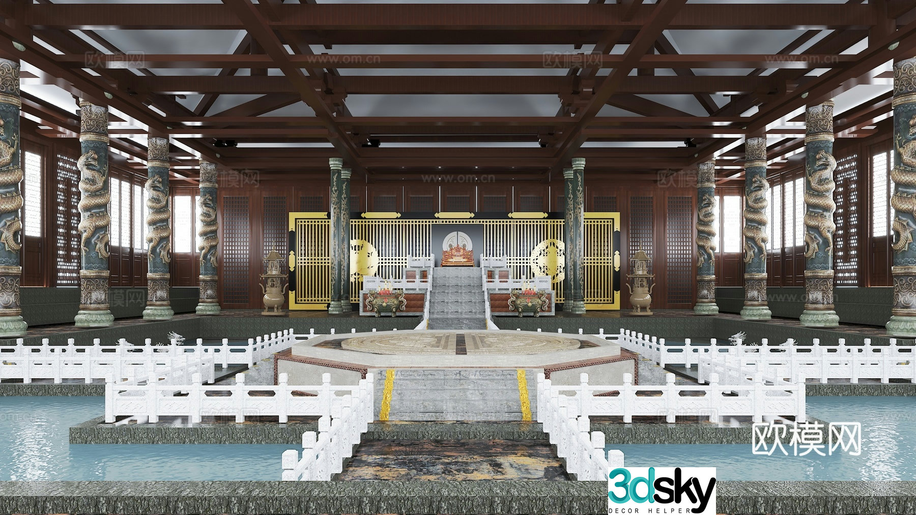 Chinese style palace ancient palace palace han dynasty palace 3d model