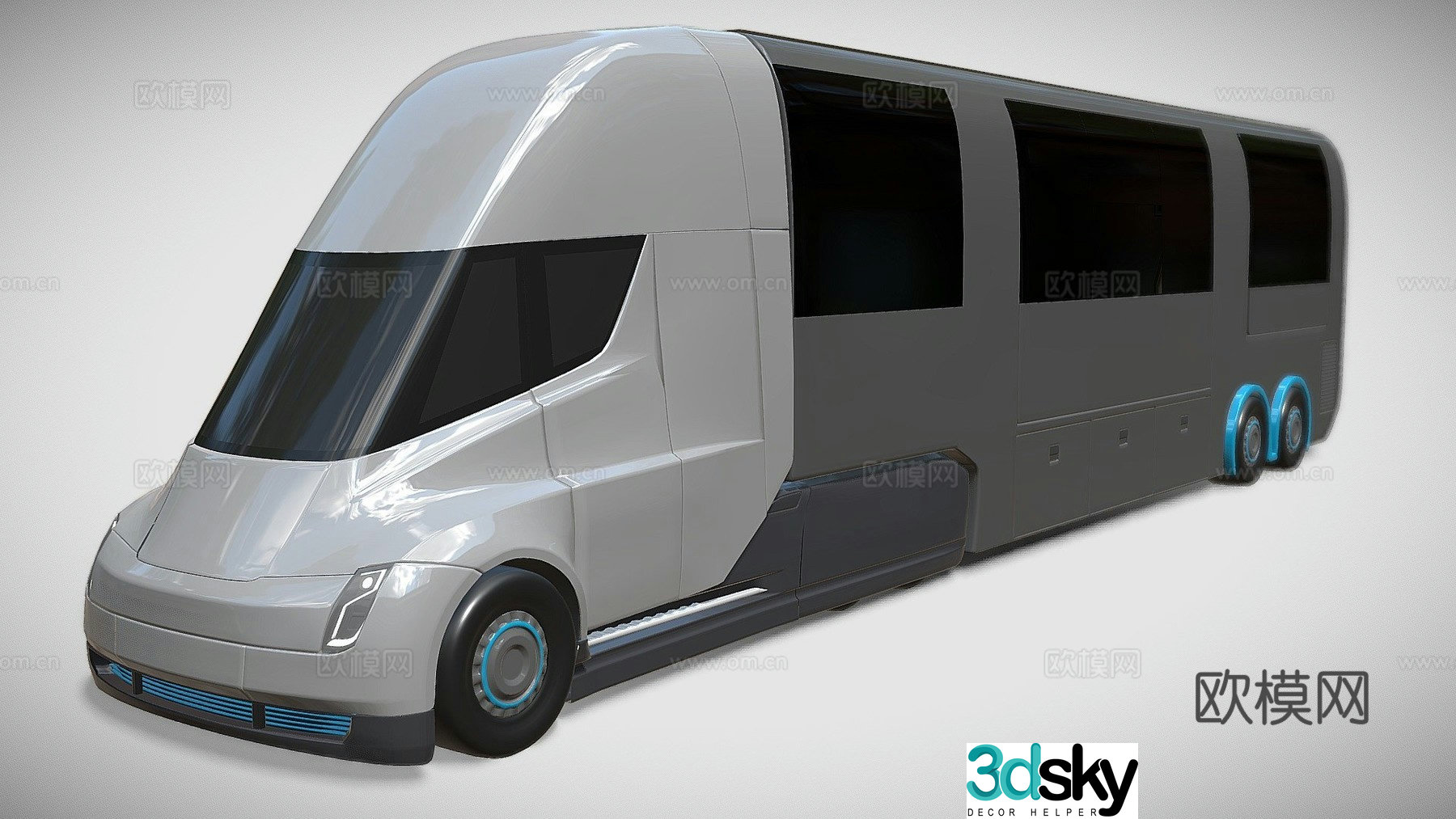 Tesla semi truck 3d model