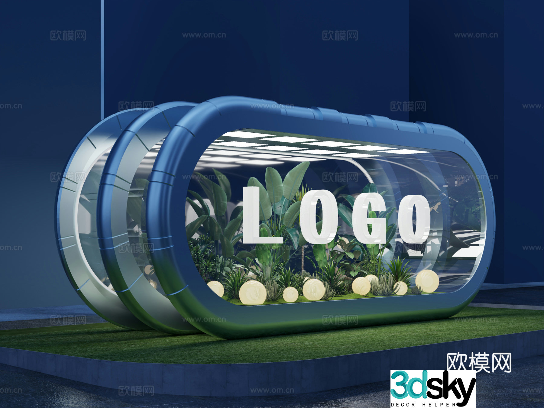 Modern space capsule plant beauty 3d model