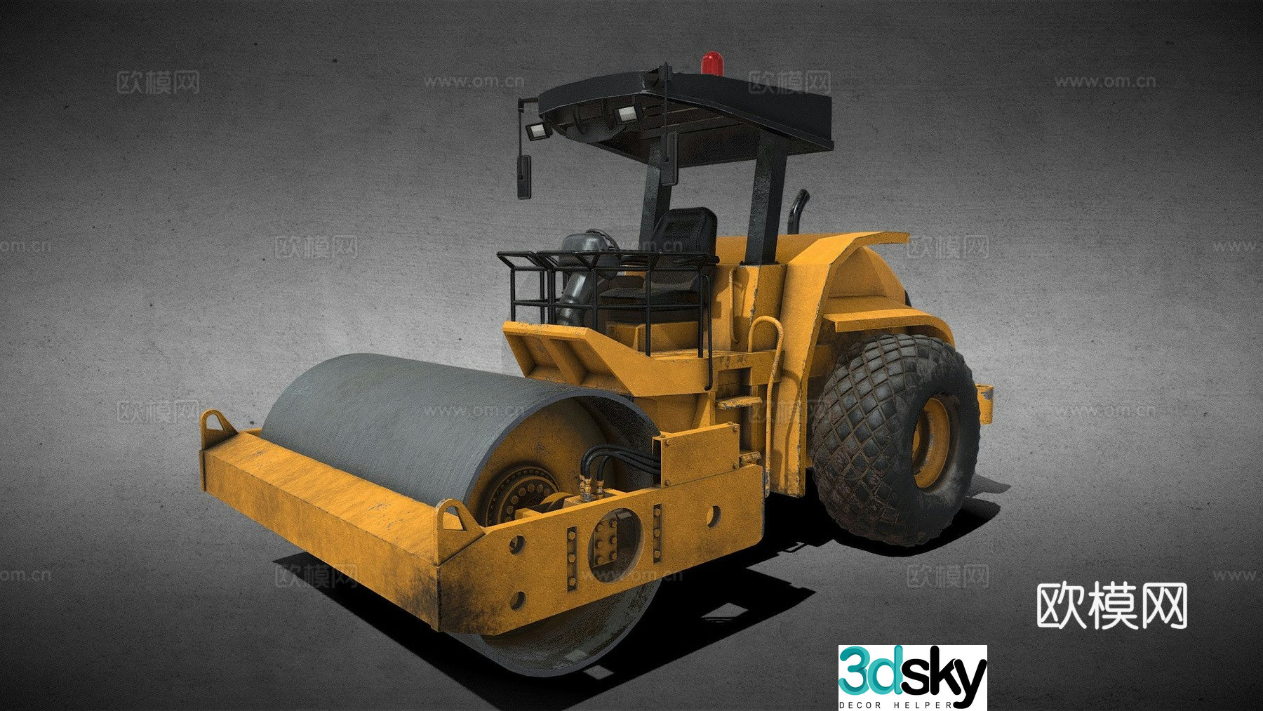 Road roller 3d model