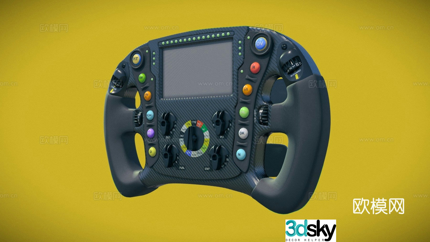 Game console steering wheel 3d model
