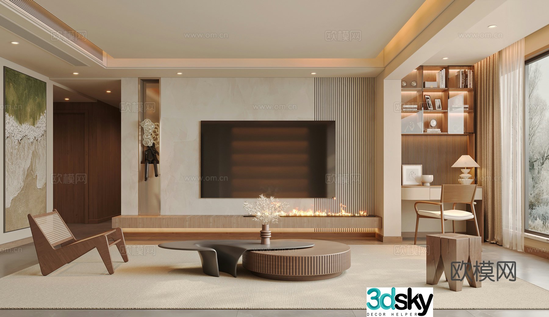 Medieval style living room 3D model