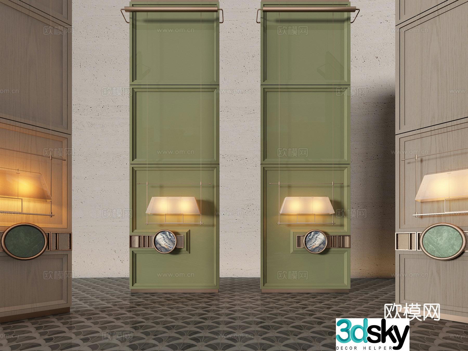 New Chinese style hotel partition 3D model