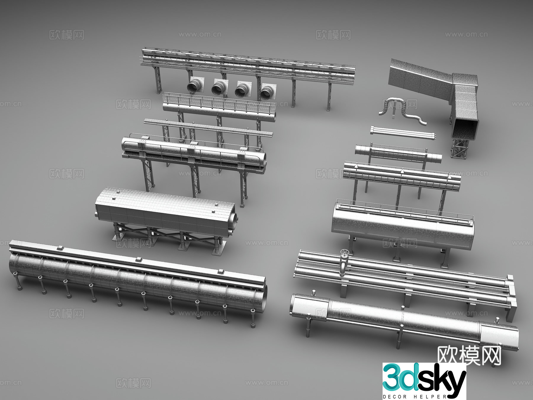 Ventilation duct industrial duct air outlet duct air conditioning duct 3D model