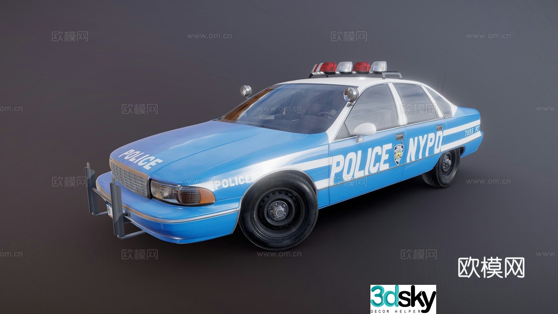 Universal police car 3d model