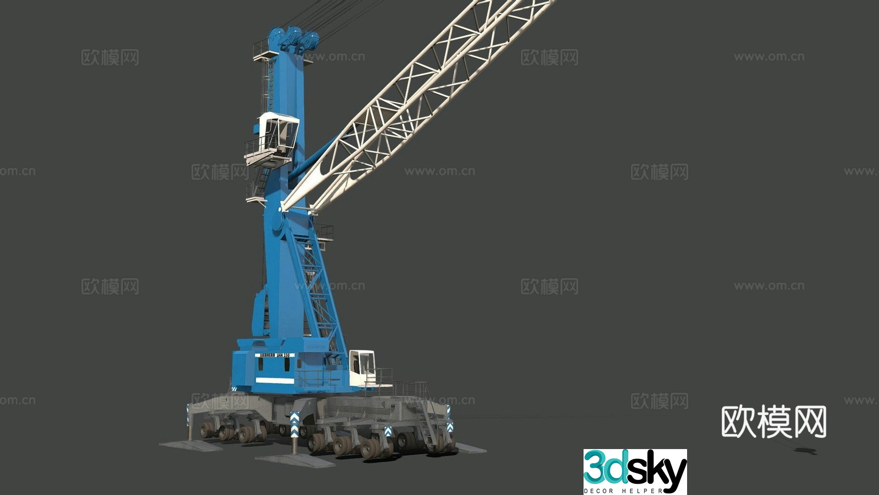 Mobile port crane 3d model