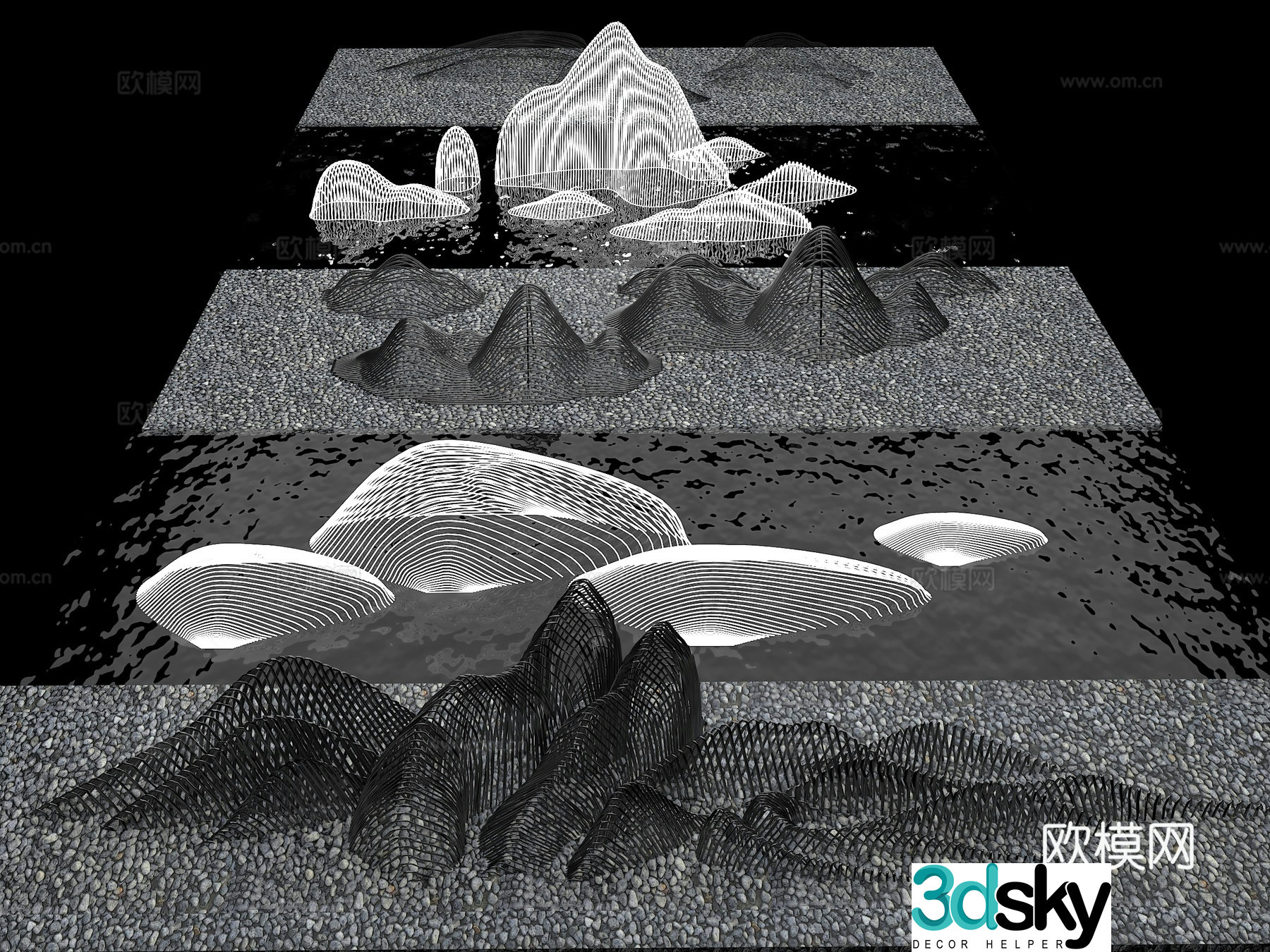 dry landscape line mountain line landscape artistic mountain artistic mountain form mountain form artistic landscape 3d model