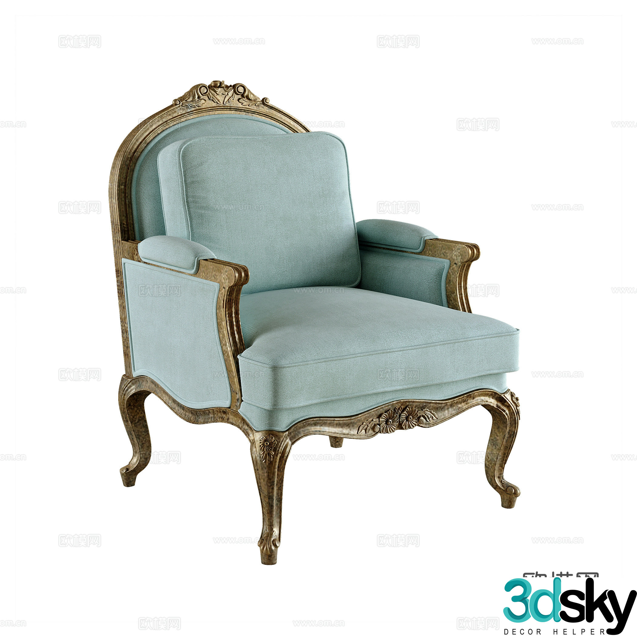 French single sofa 3d model