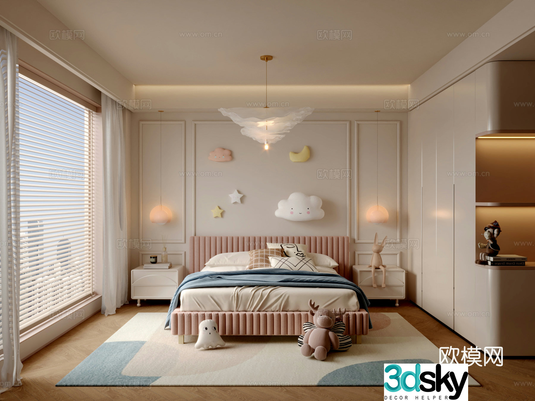 French style children’s room girl’s room 3d model