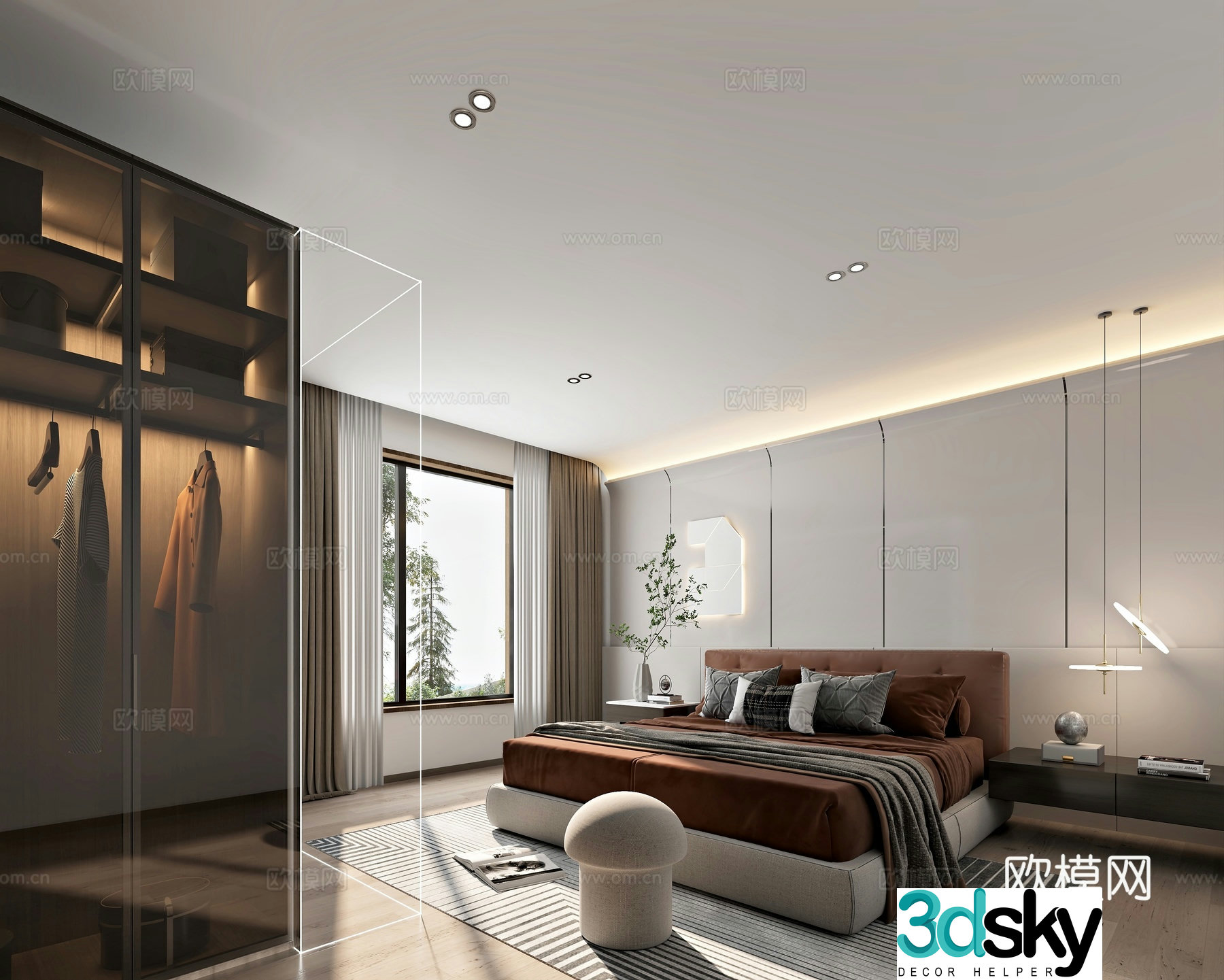 Modern bedroom master bedroom 3d model