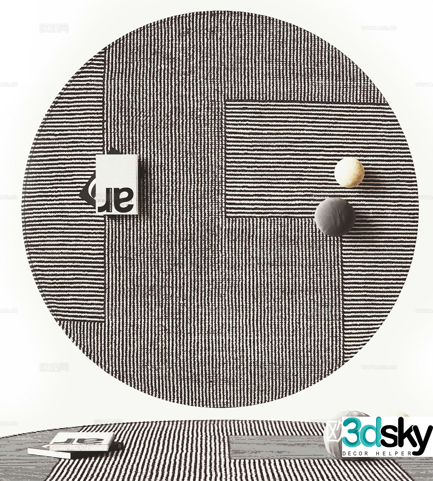Modern round carpet 3d model