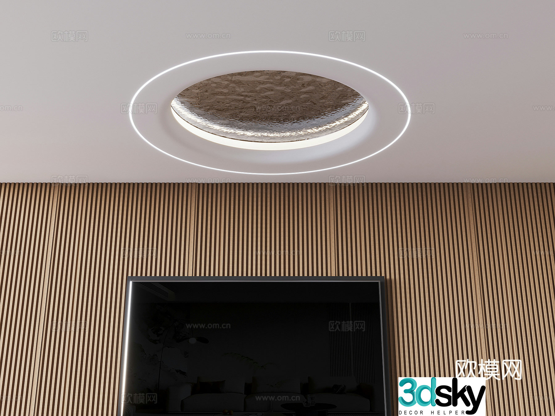 Round luminous light film ceiling soft film ceiling 3d model